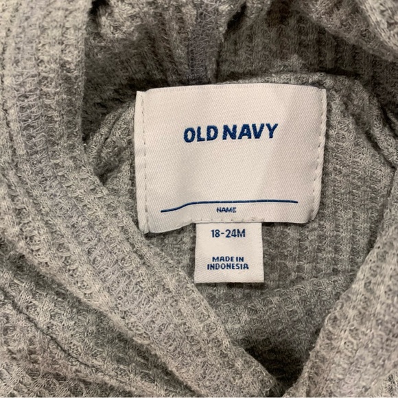 Old Navy Baby Grey Waffle Hoodie - 18-24 Months - Picture 4 of 4